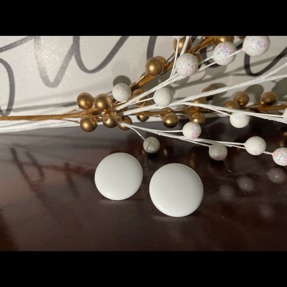 Round White Studs
